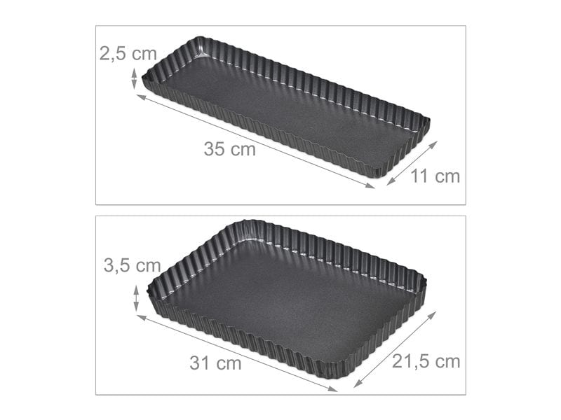 relaxdays Tarte-Backform 2-telig Antihaft-Backformen mit Hebeboden