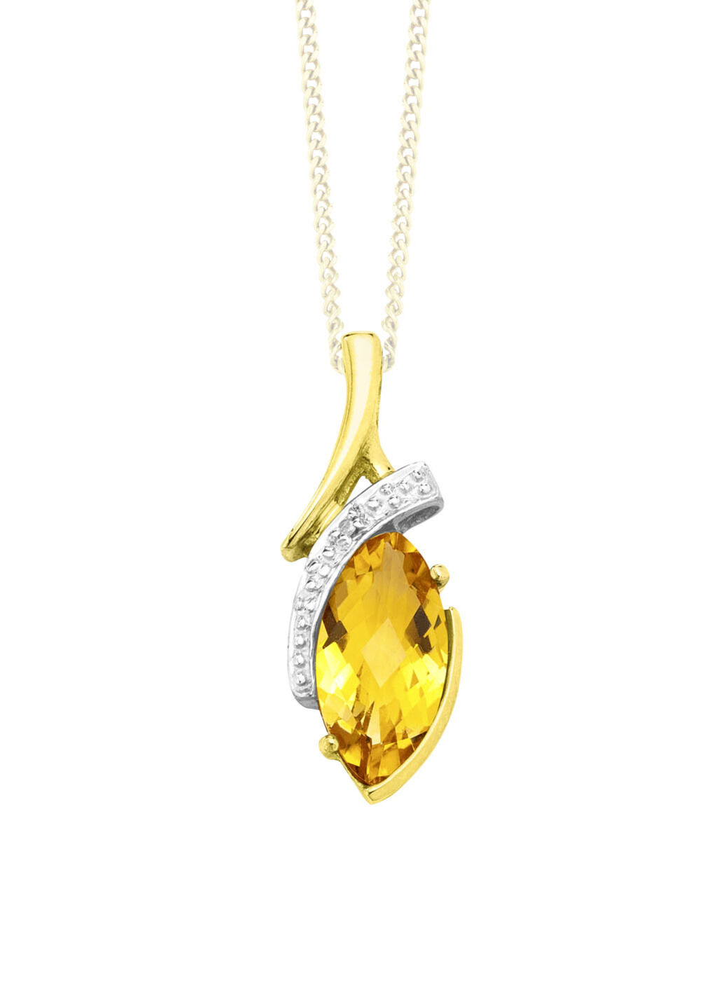 Anhänger mit echt Citrin und Diamant