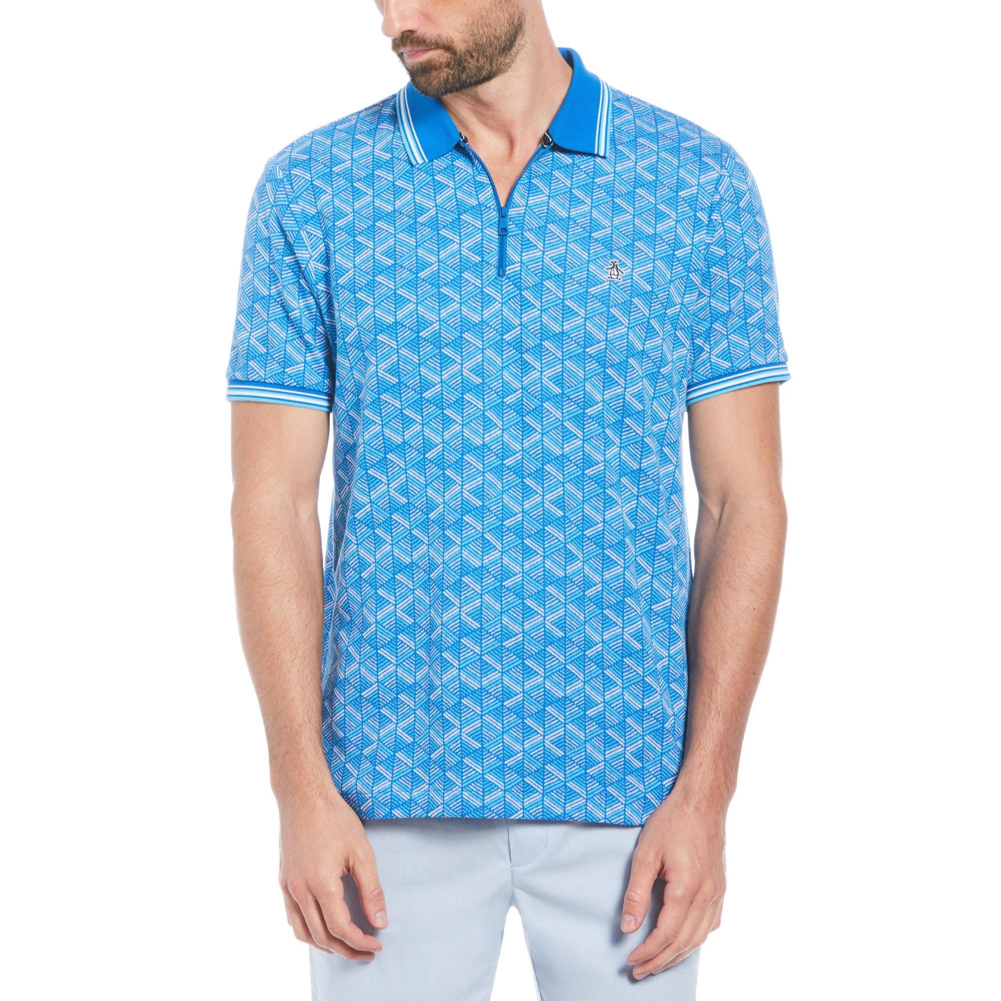 Original Penguin JacquardquarterZip Polo Shirt Mens