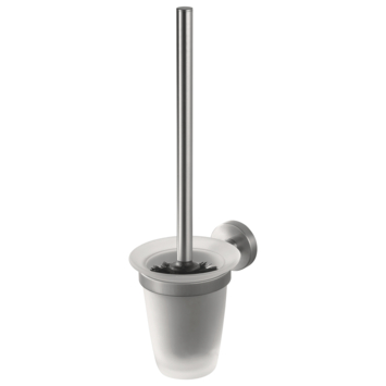 Haceka Kosmos toiletborstelset glas RVS look geborsteld mat