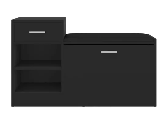 Banc à chaussures Noir 94,5x31x57 cm Aggloméré