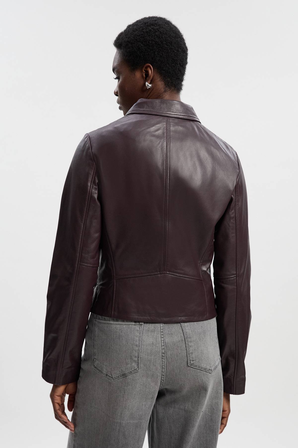 KarenMillen Veste de Motard Signature en Cuir