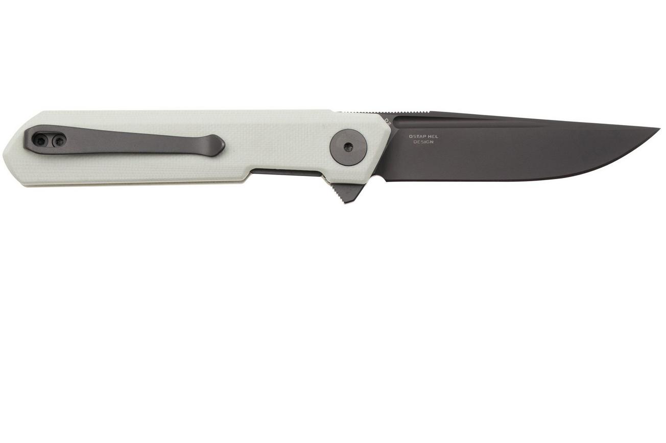 Bestechman Mini Dundee BMK03H Grey PVD White G10, zakmes, Ostap Hel Design