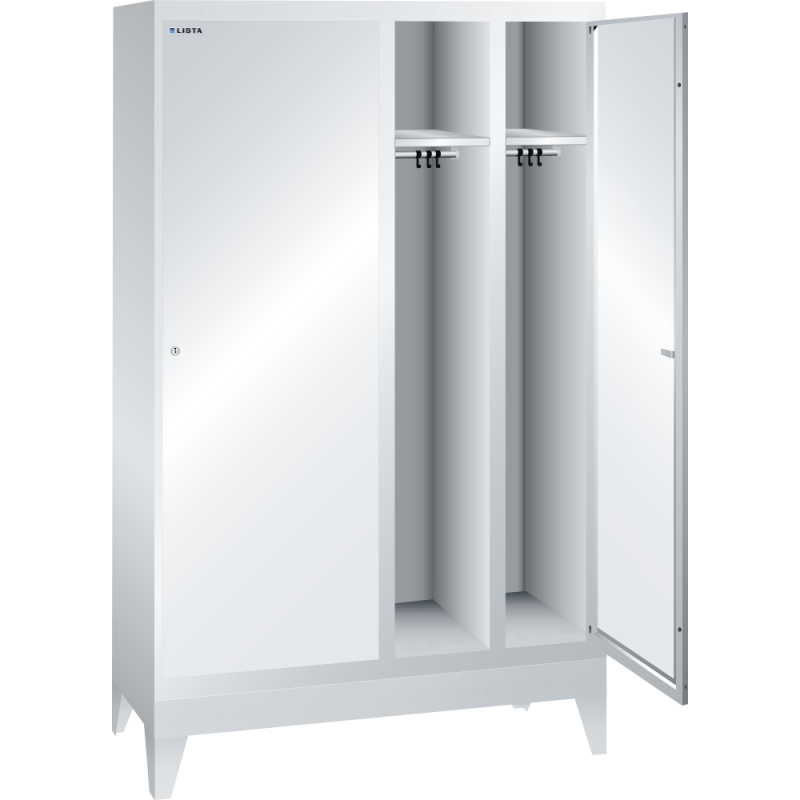 Armoire-vestiaire Lista 1 porte battante pour 2 compartiments L 30 cm - Gris clair RAL 7035
