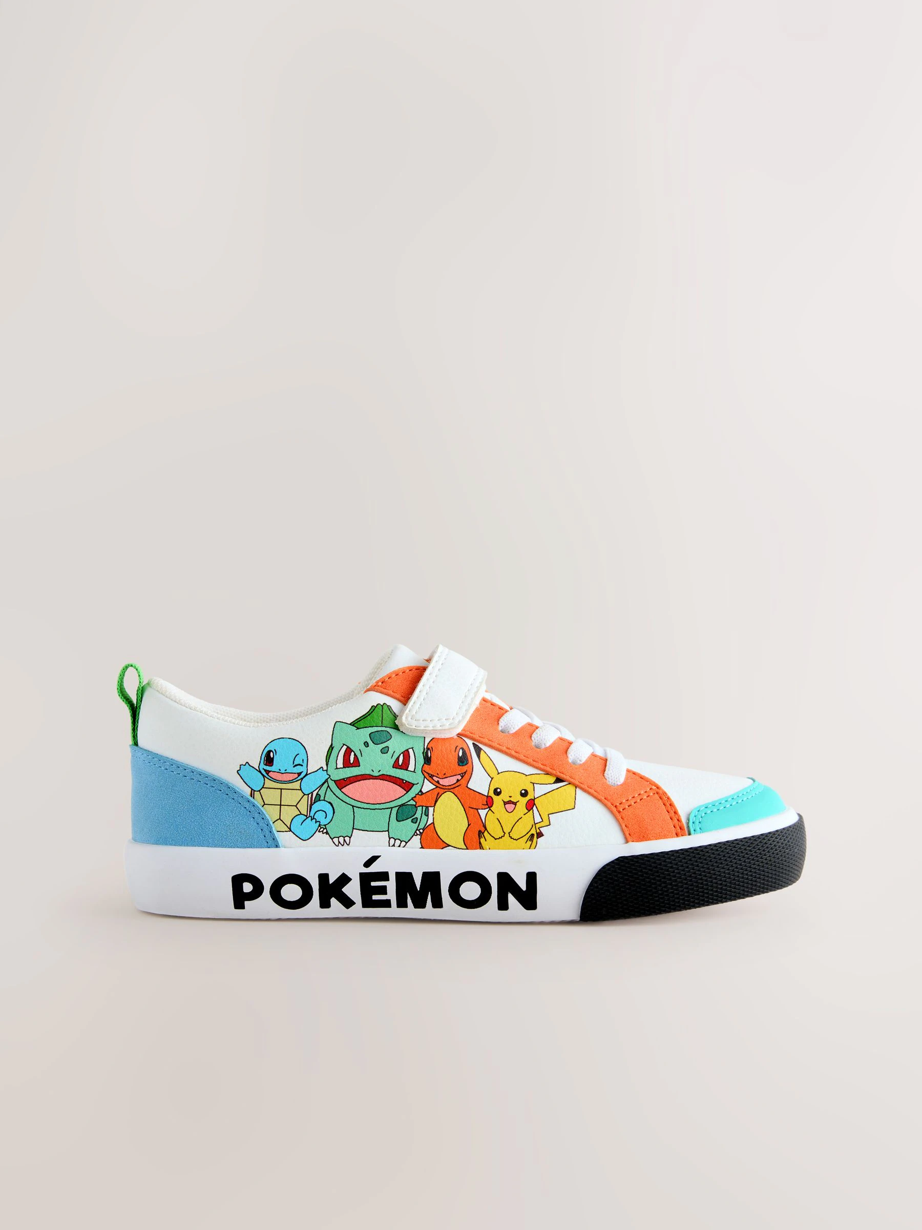 Wit met kleurvlakken - Pokemon sneakers met elastische veter