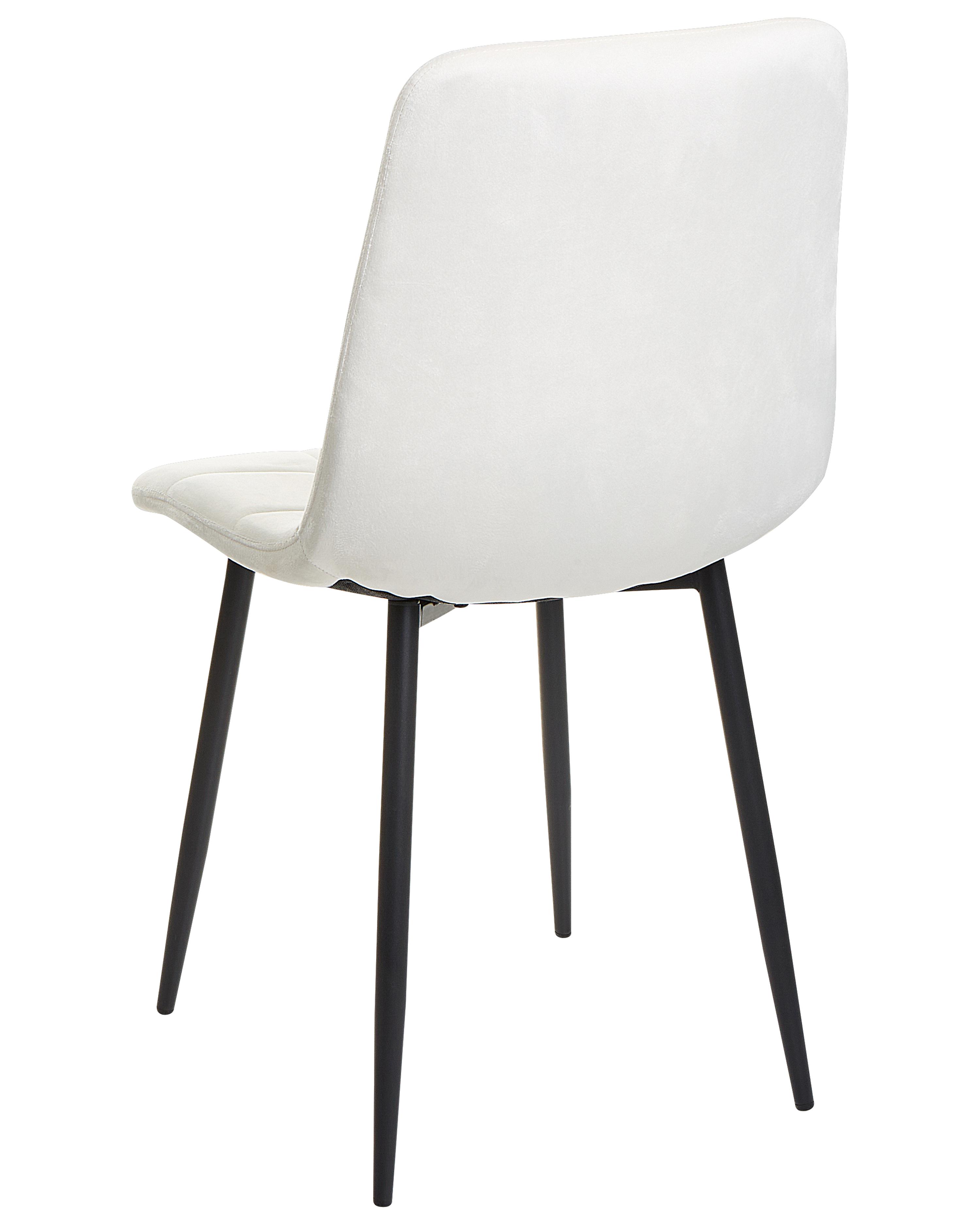 Set van 4 eetkamerstoelen POWELL Fluweel Gebroken wit