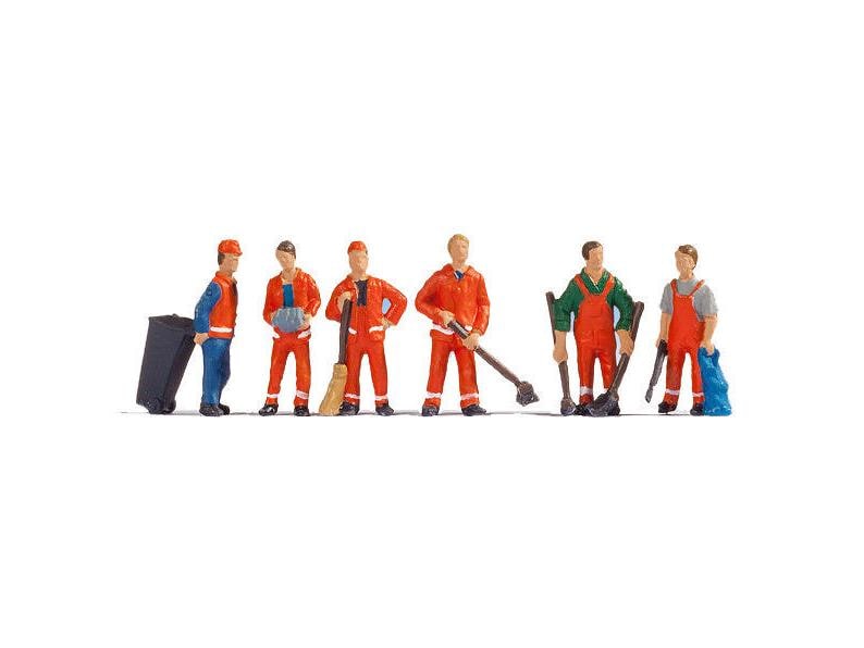 NOCH Figuren Stadtreinigung 6 Stück, H0 Stadtreinigung Figuren für H0 Modelleisenbahnen