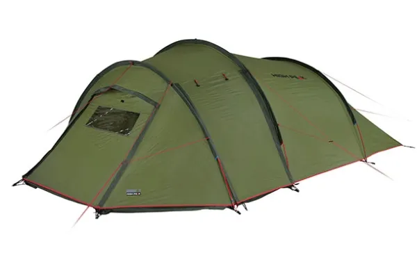 High Peak Falcon 4, Camping, Tunneltelt, 4 person(er), 5,9 kg, Grøn, Rød
