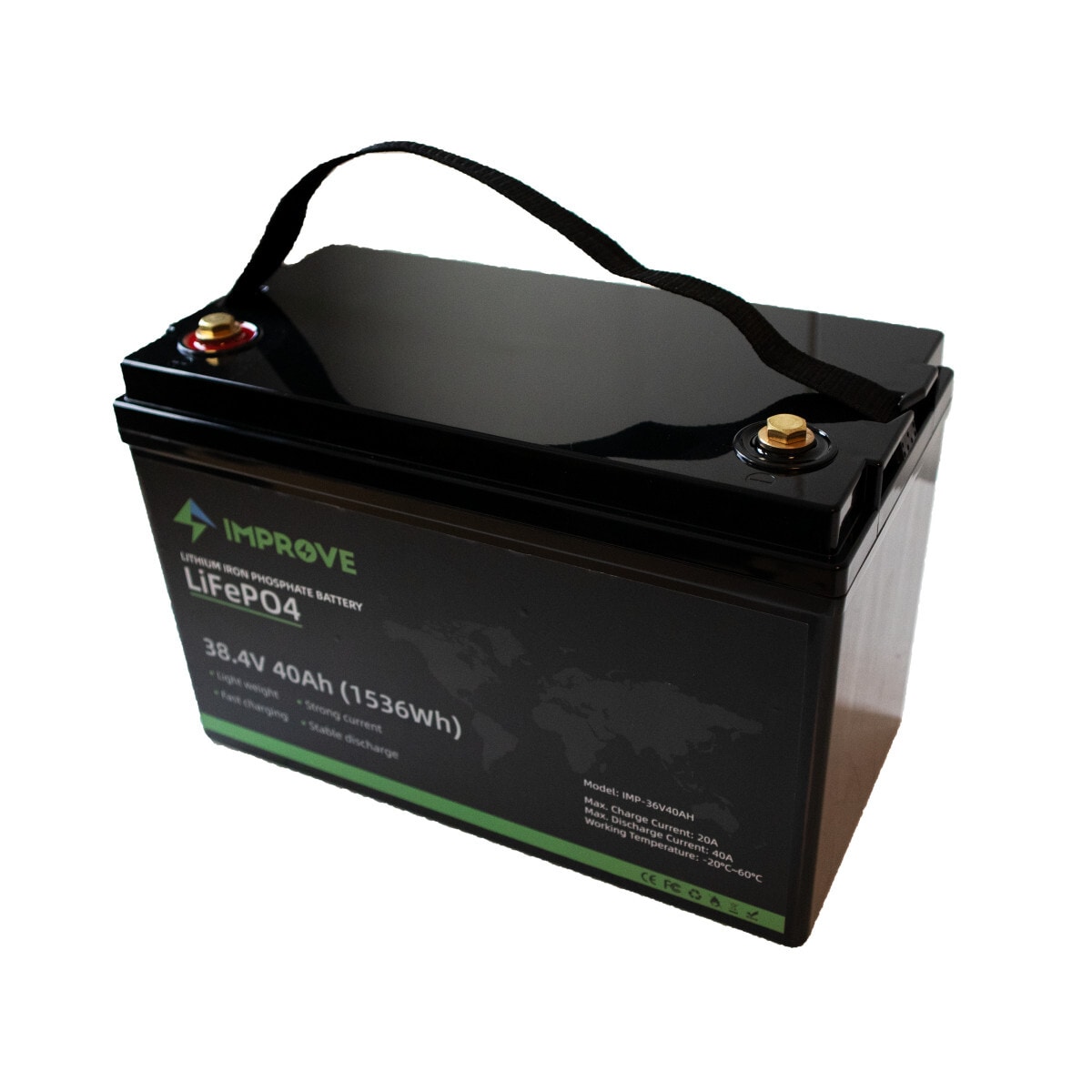 IMPROVE Lithium Batteri 36V 40Ah (LiFePO4) BMS 40A