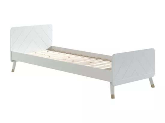 TINY WHITE - Lit 90x200cm + Chevet + Armoire 2P + Bureau
