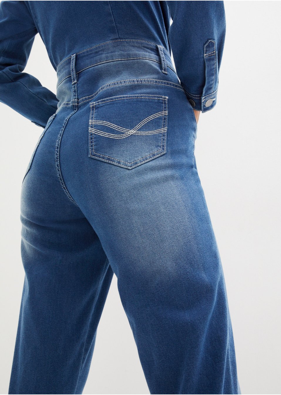 Combinaison en jean extensible thermo avec intérieur doux