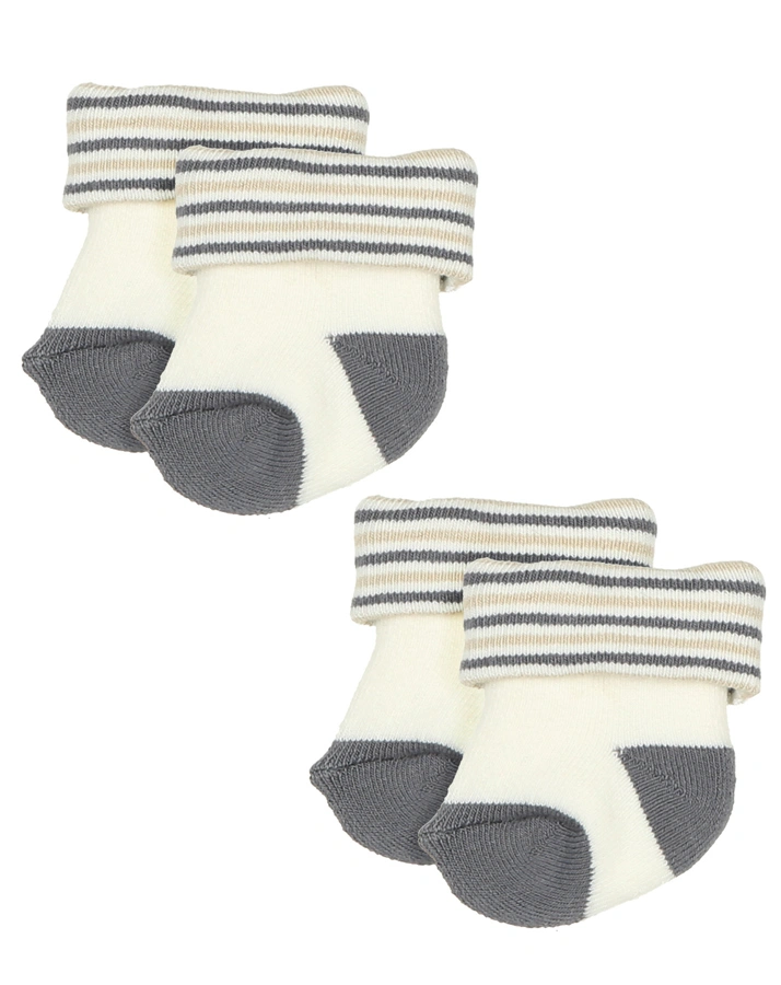 Erstlings-Socken UNI mit Frottee 6er-Pack in kiesel-grau