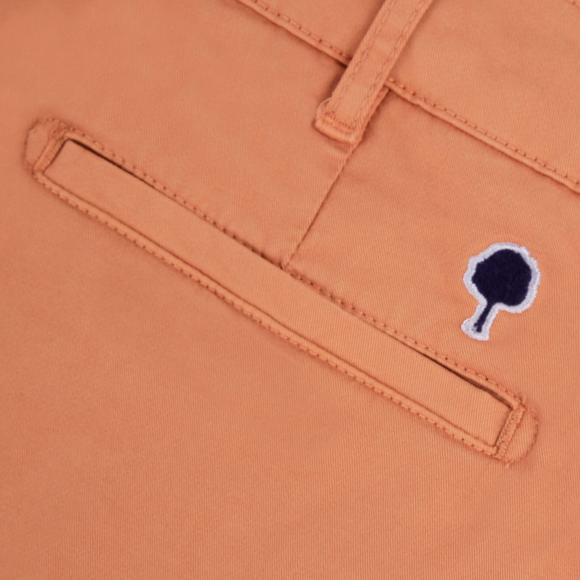 Short orange coupe fuselée coton et coton biologique - modèle saulieu