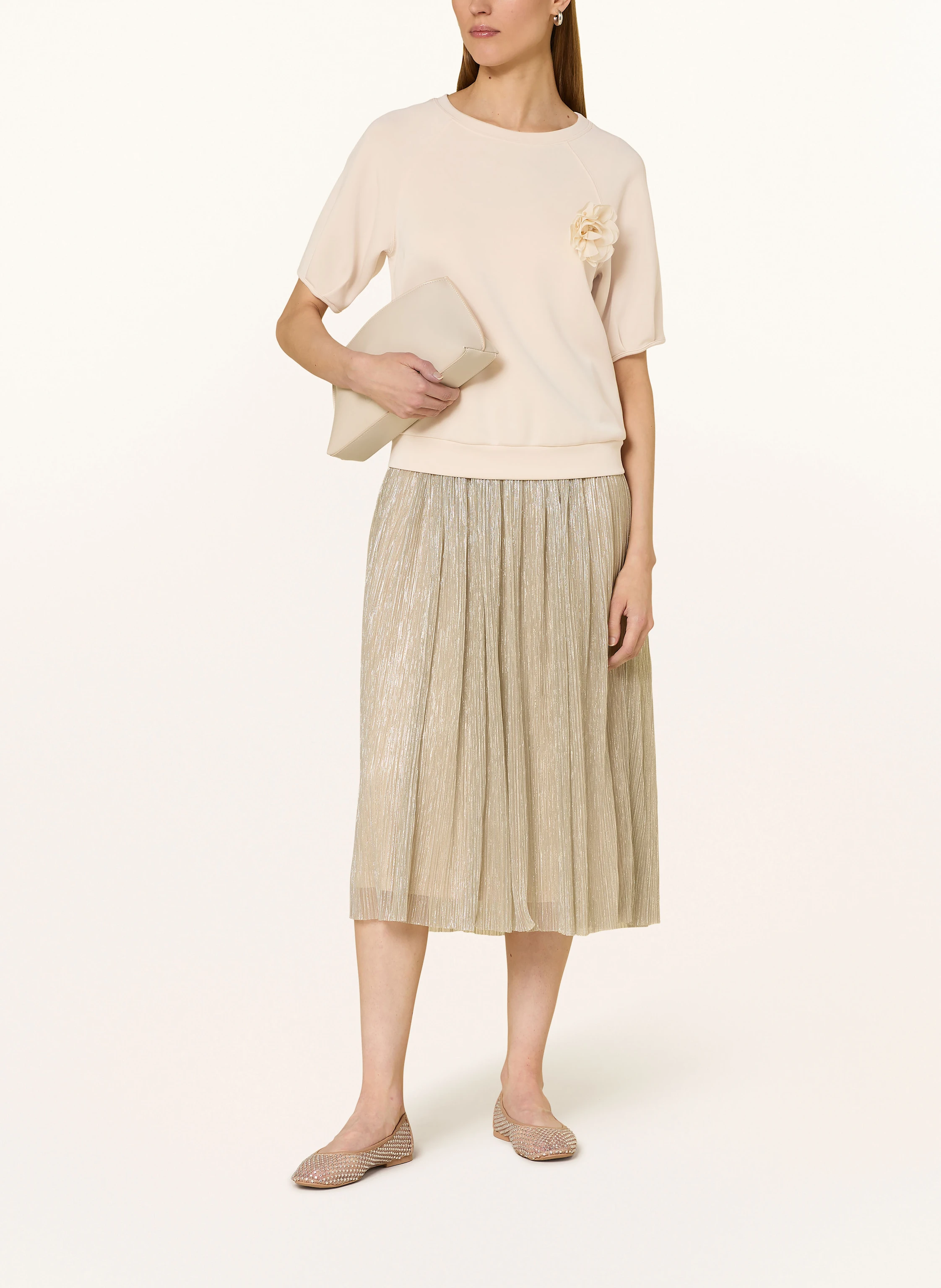 CARTOON Set: Kleid mit Plissees und Sweatshirt