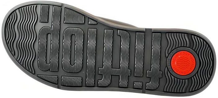 FitFlop F-Mode Leather Flatform Cross Slides ZWART