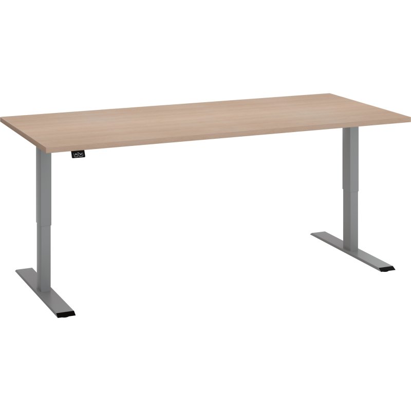 Bureau assis-debout Ecla Ergo réglage électrique en hauteur piètement gris aluminium