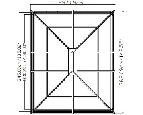 SOJAG Castel 10x12 paviljoen met klamboe 345 x 280 cm brons