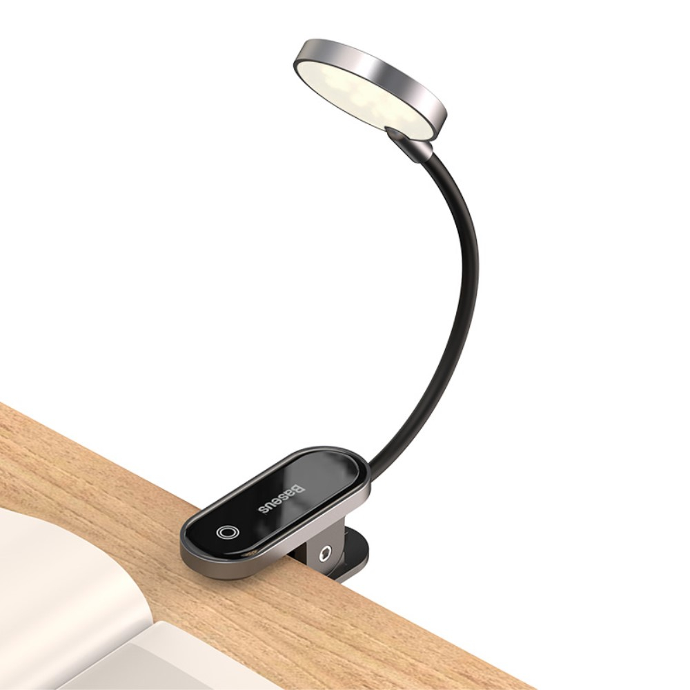 (5V/3W) 29cm Flexible Mini Clip LED Lese Lampe mit Touch Control (Akku 350mAh) - Schwarz