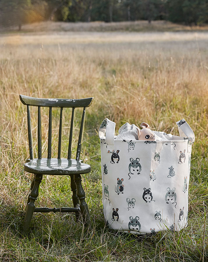Aufbewahrungskorb StoreMyStuff™ – FOREST MOUSE (Ø45) in weiß