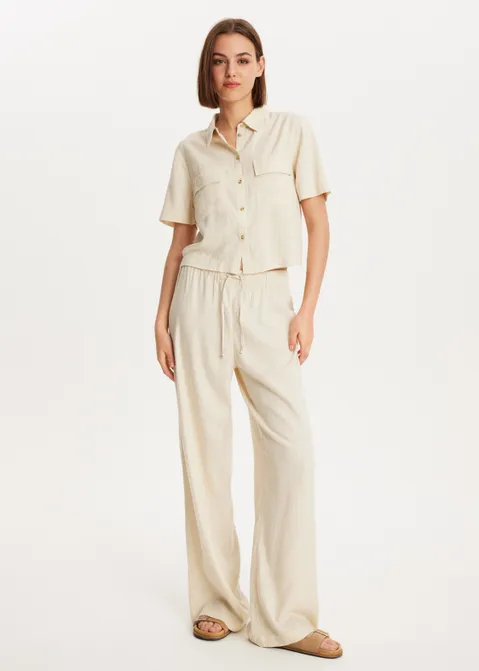 Linnen mix broek zand (ZND.L)