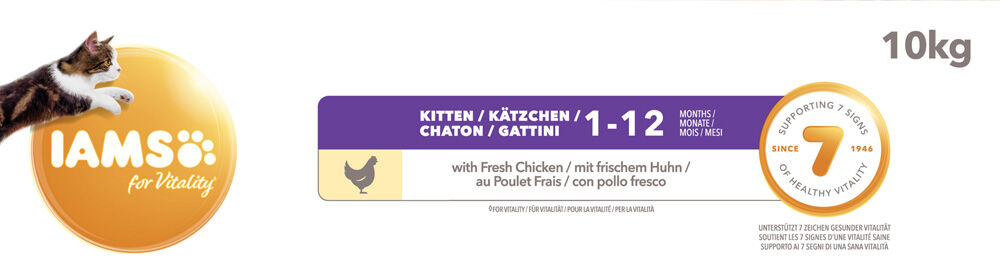 IAMS Kitten & Junior - Kattenvoer - 10 Kilogram - kalkoen, kip