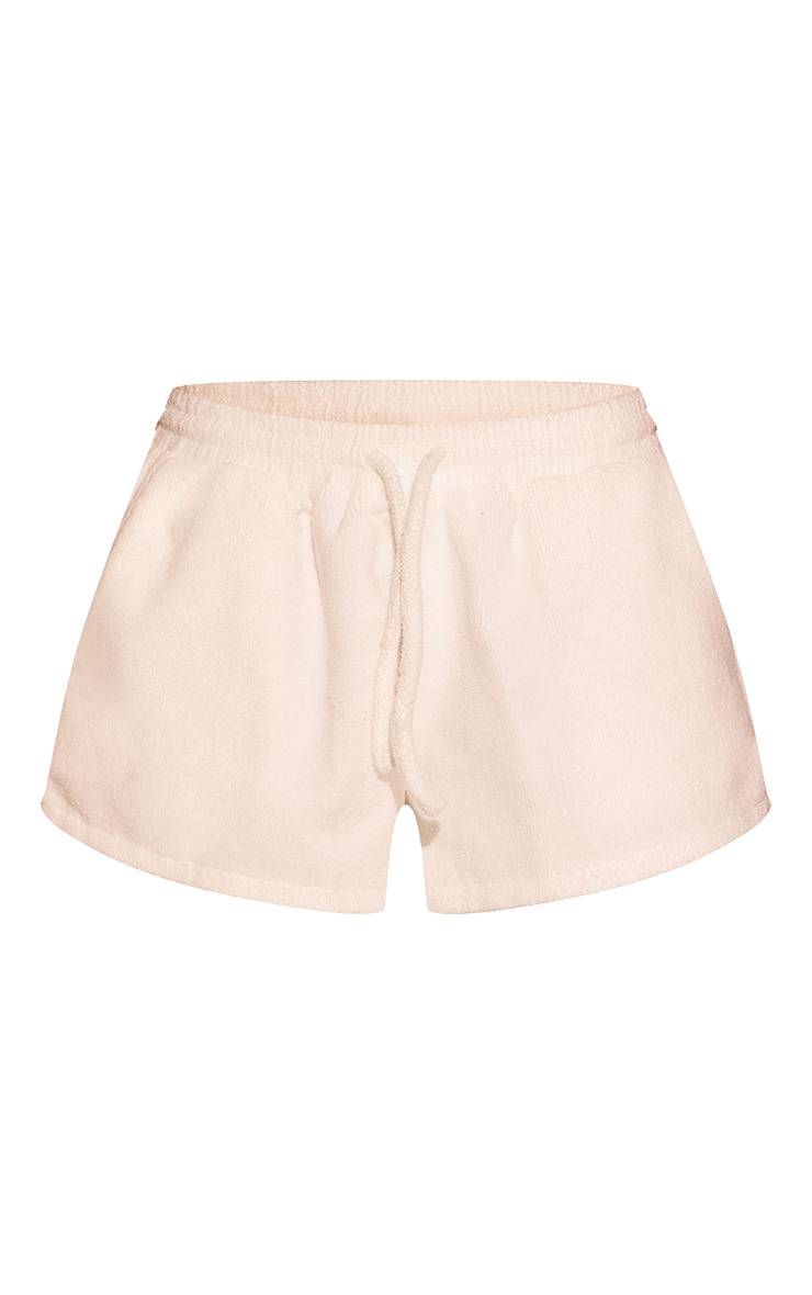 Blanc Short De Plage En Tissu Éponge