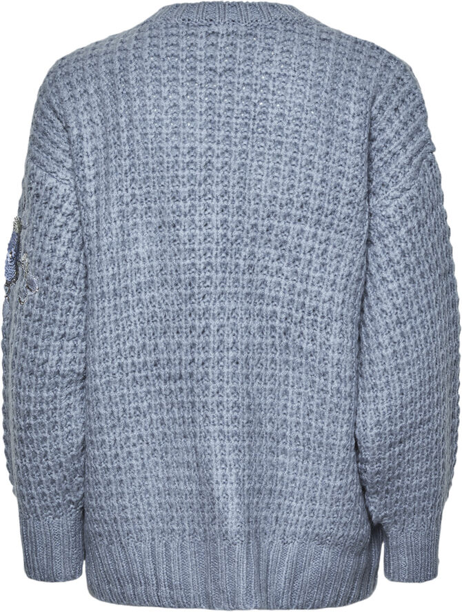 YAS YASFINDA LS KNIT PULLOVER Dusty blue