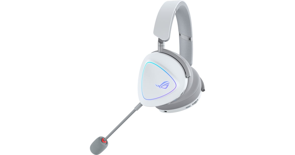 ASUSROG Delta II Moonlight White Edition over-ear gaming headset  (Wit, RGB, 3.5 mm, 2.4 GHz, Bluetooth)