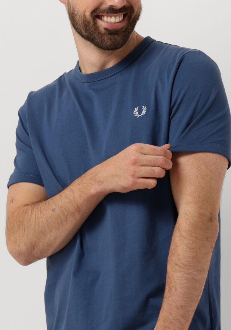 FRED PERRY blauwe fred perry t-shirt ringer t-shirt
