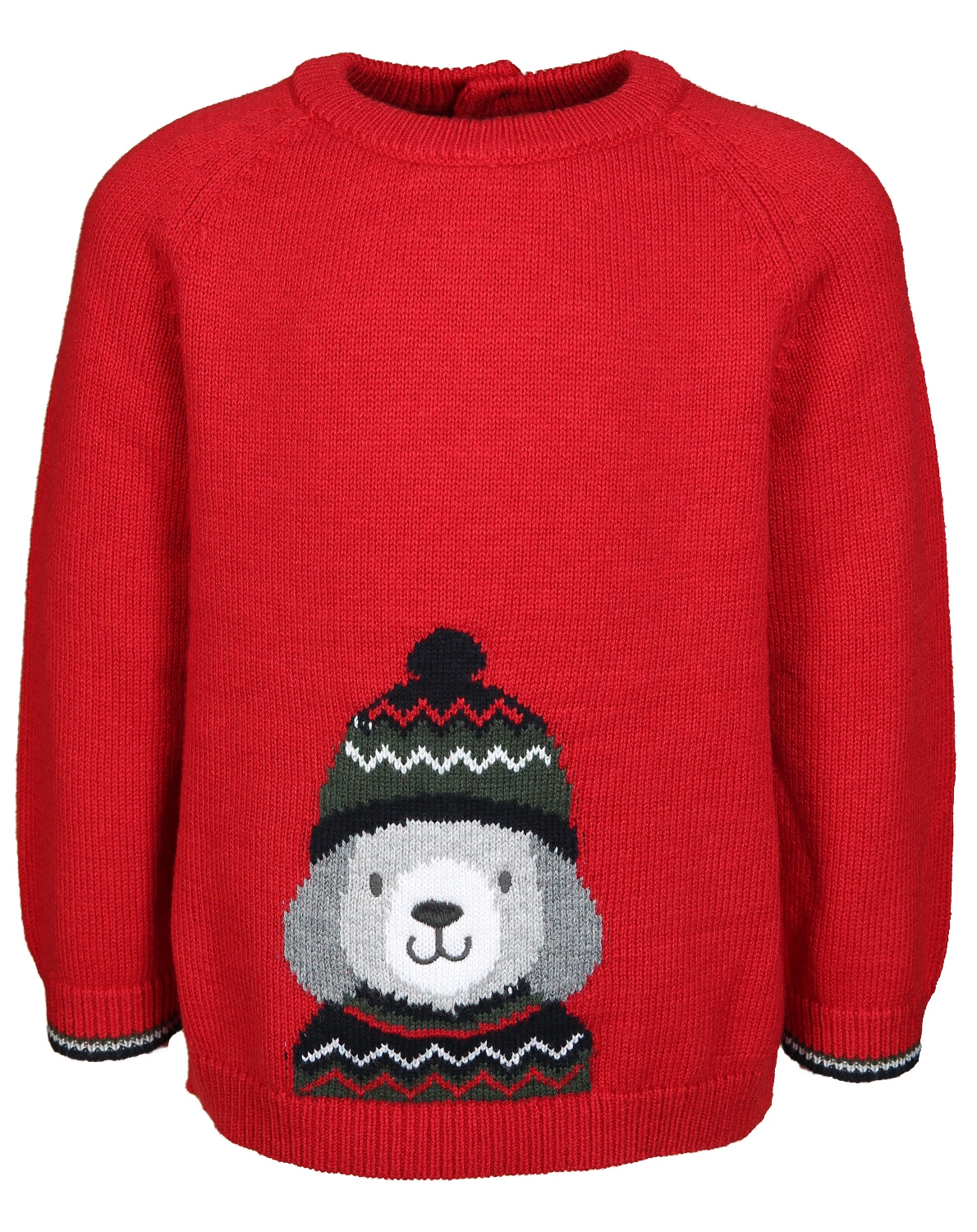 Strickpullover WINTER POODLE in rot