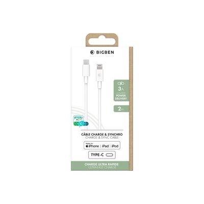Bigben - câble de charge et de synchronisation USB/Connectique Lightning - 2 m - blanc