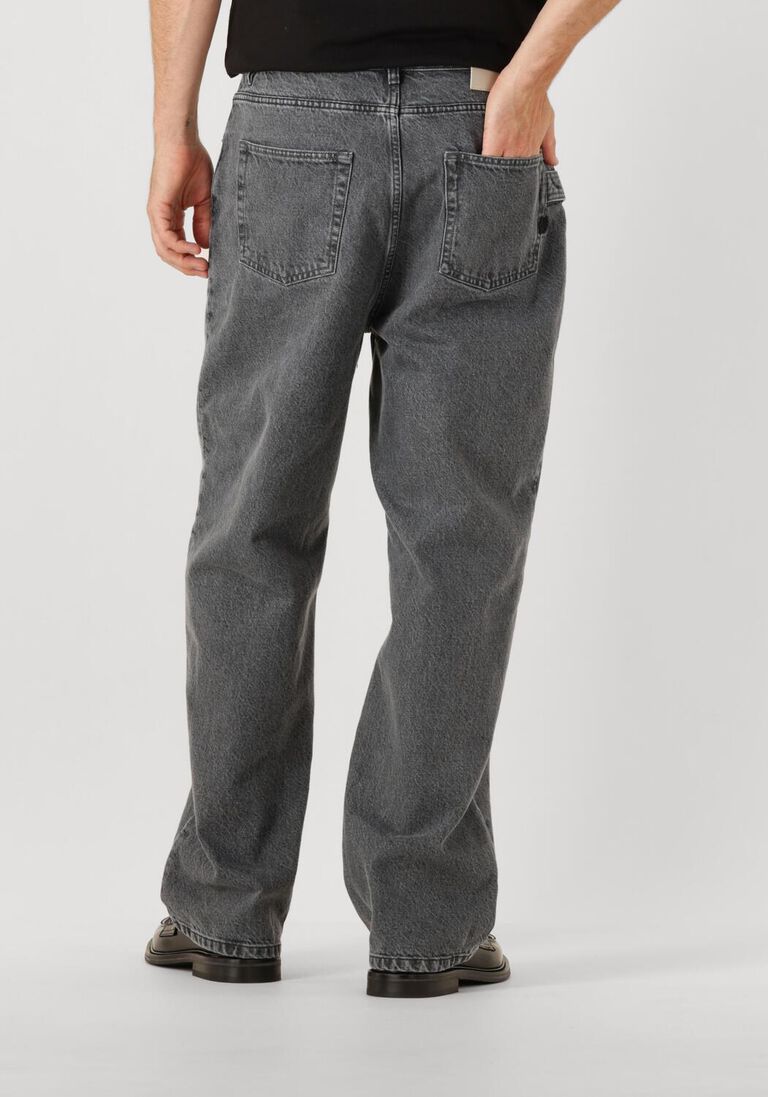 donkergrijze filling pieces straight leg jeans denim pants washed