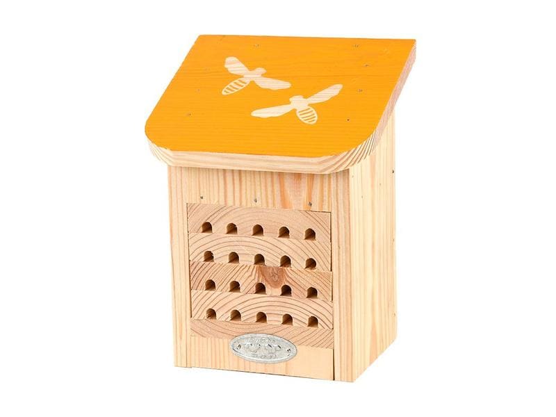Esschert Design Bienenhaus, Gelb Bienenhotel aus Kiefernholz