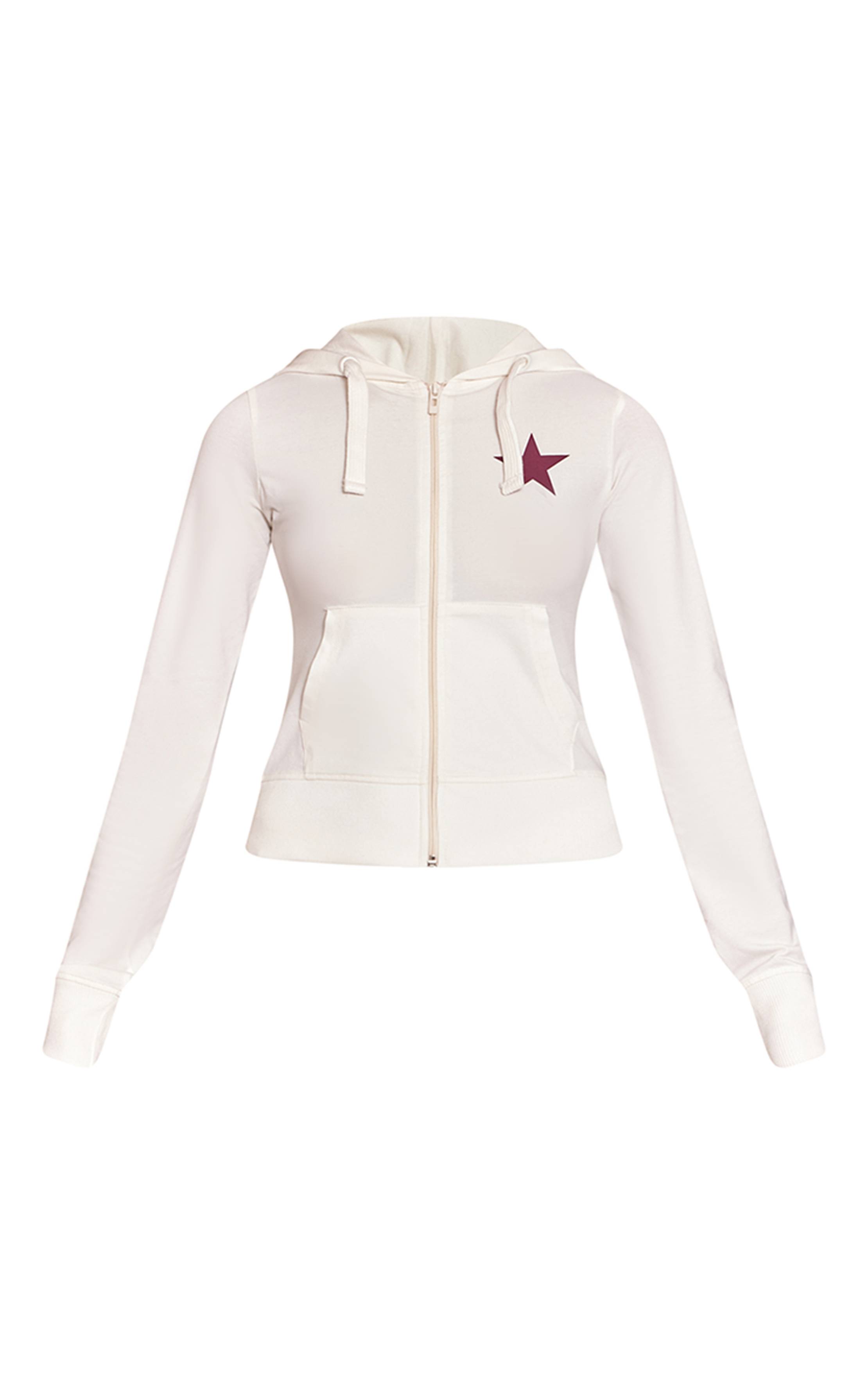 Crème Sweat À Casynthétiqueche Ajusté Zippé Imprimé Étoiles