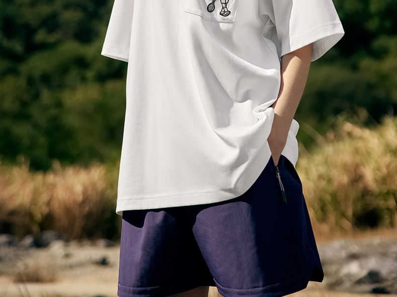 Newin - Snel drogend koel T-shirt met geborduurd zakje