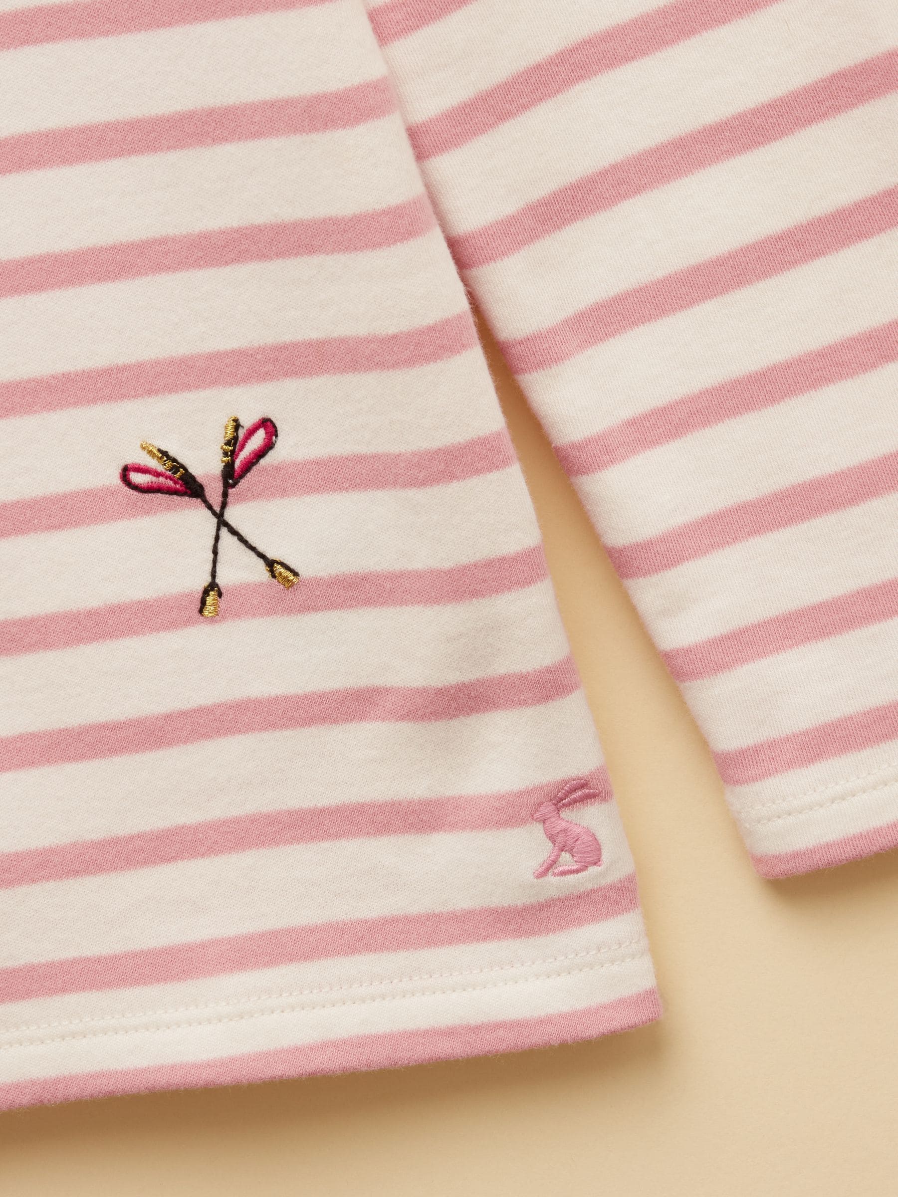 Roze crème - Joules Girls' Harbour Long Sleeve Jersey Top