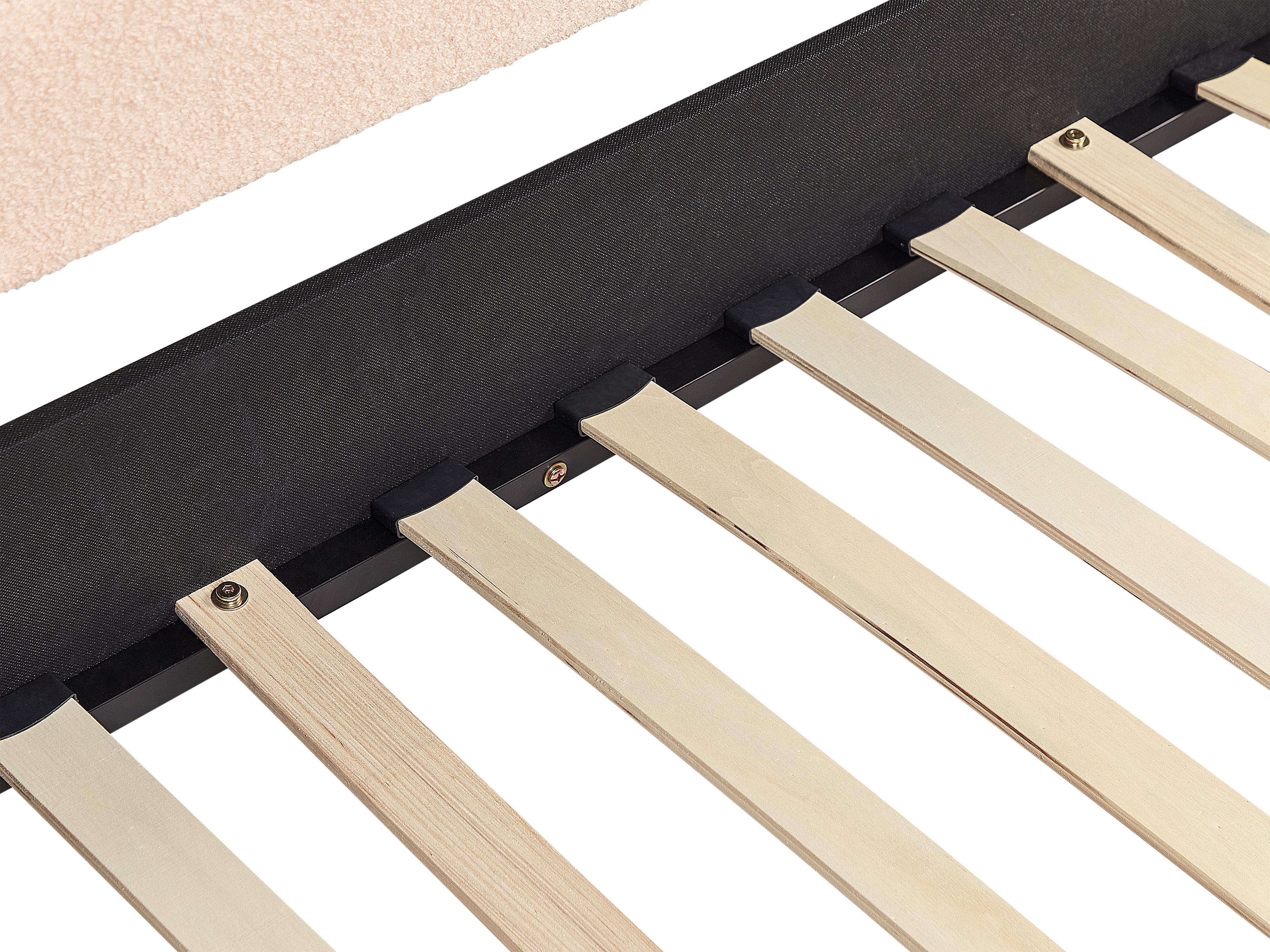 Onderschuifbed Bouclé TROYES 90 x 200 cm Perzikroze