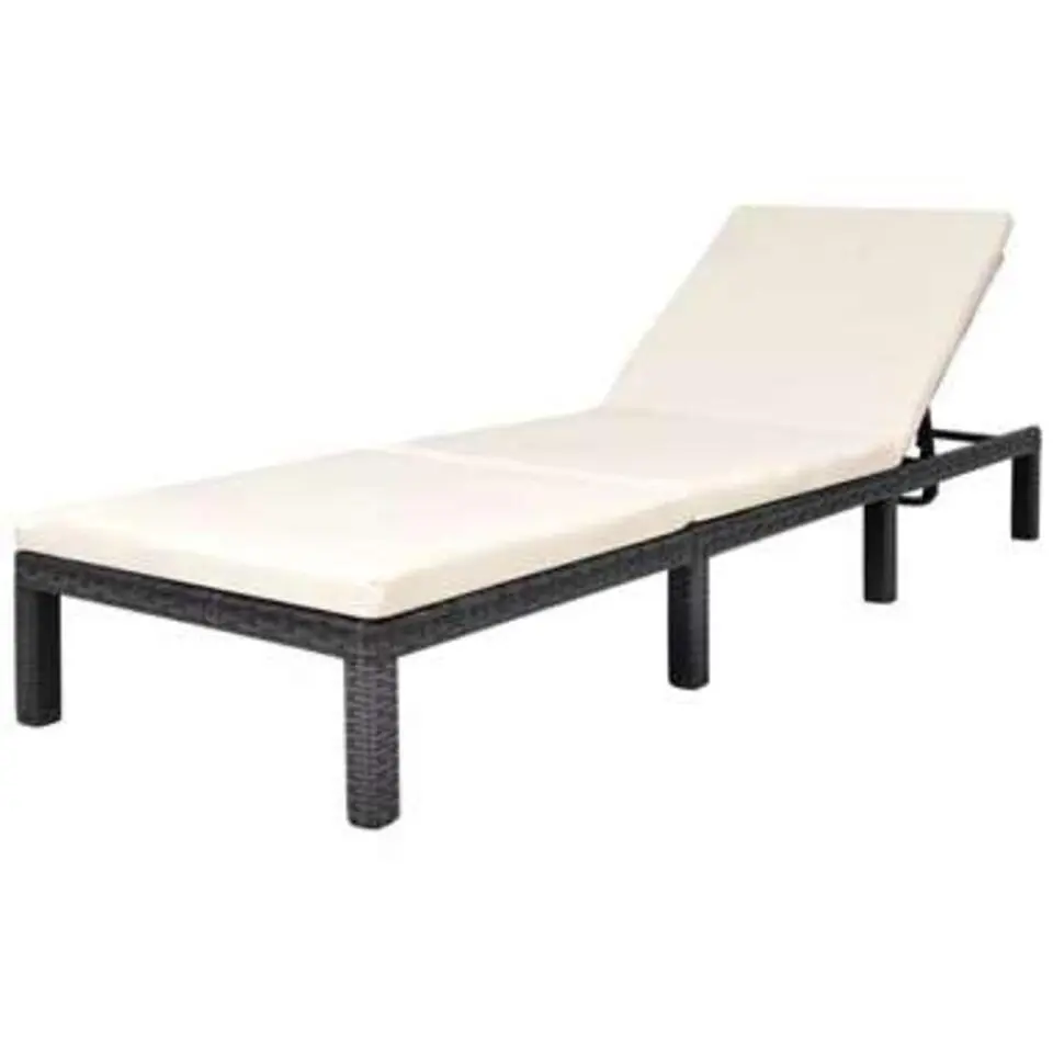 vidaXL - Ligbed - Zwart - Poly rattan