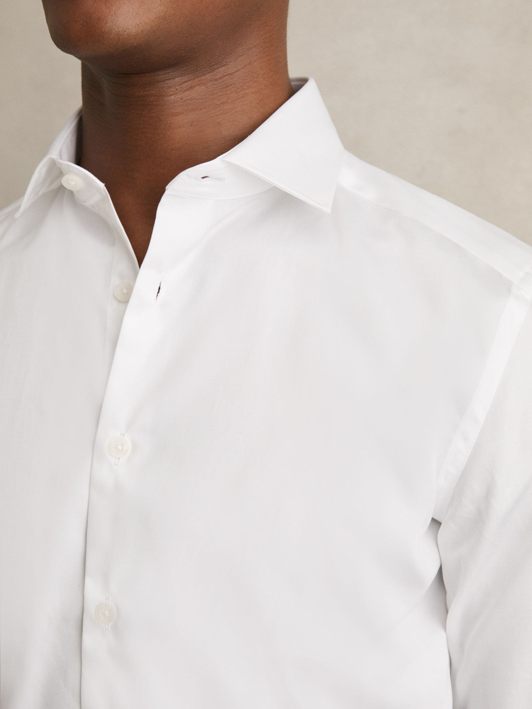 Wit - Slim Fit - Reiss Remote Cotton-Satin Cutaway-Collar Shirt