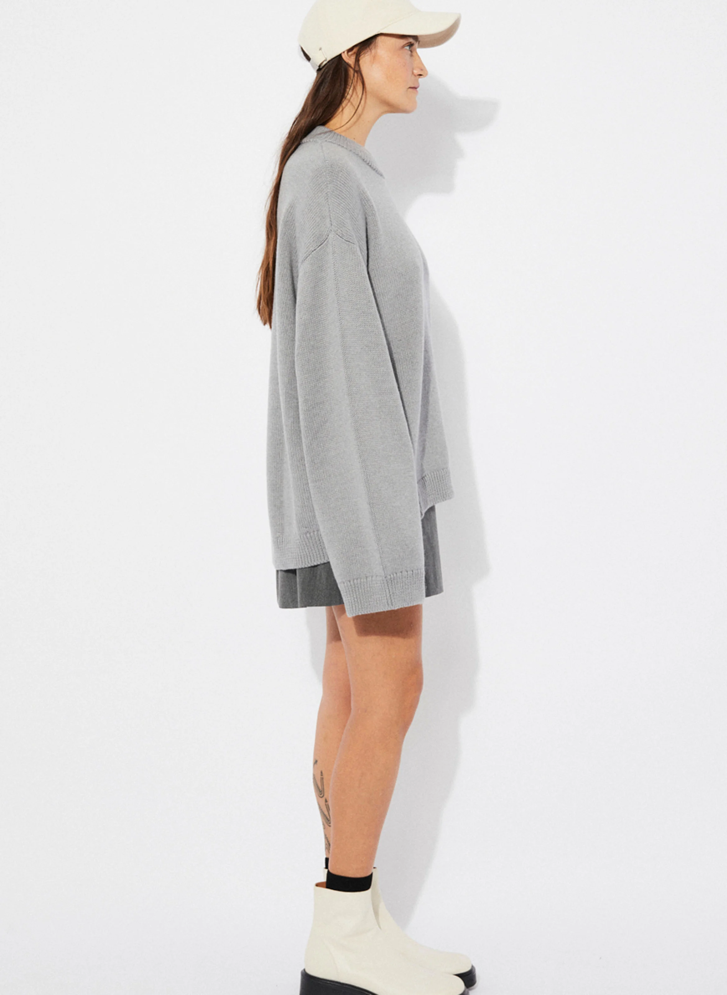 EINA - Pull oversize en laine | Gris