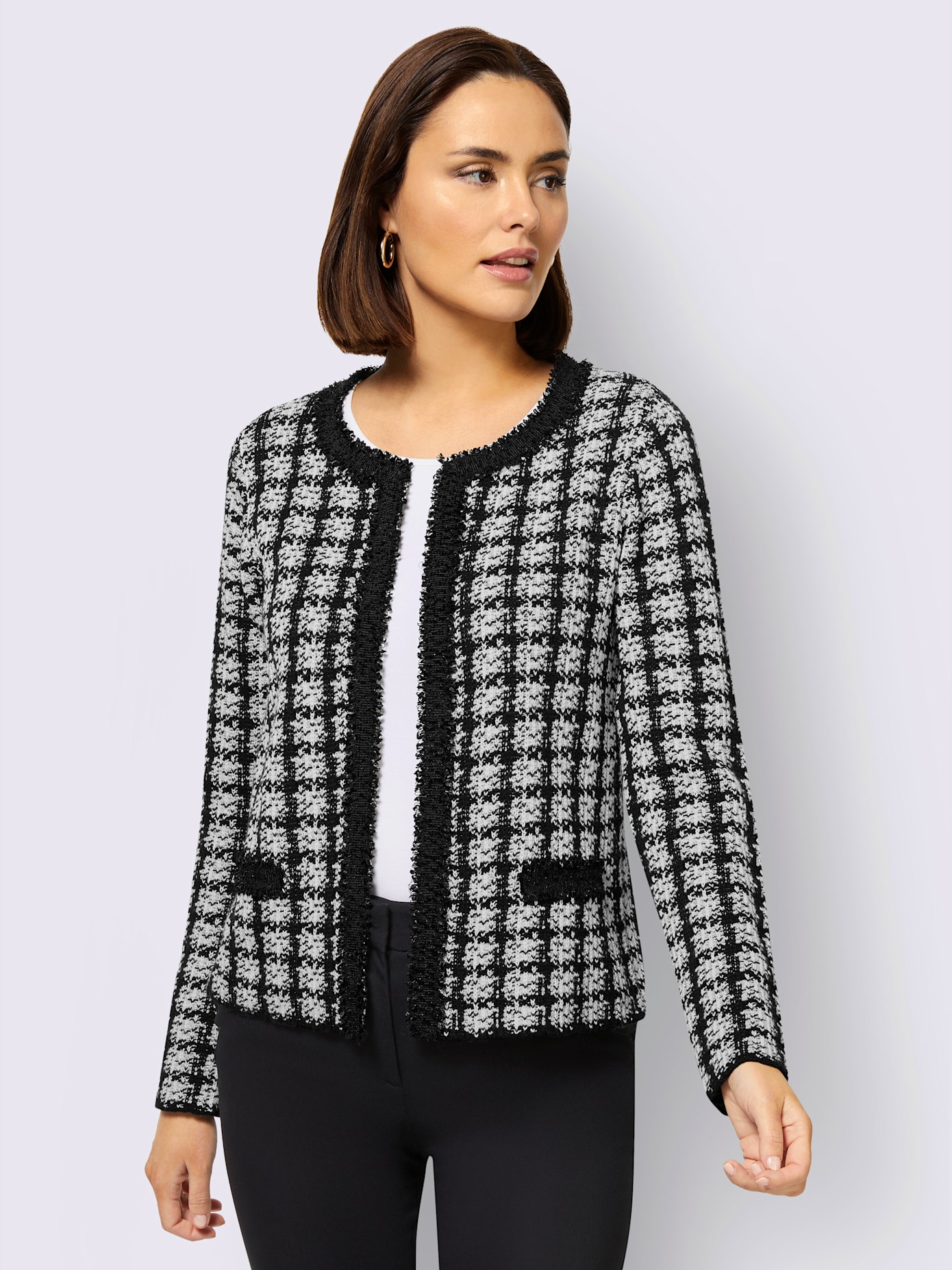 Veste en tricot jacquard avec coton