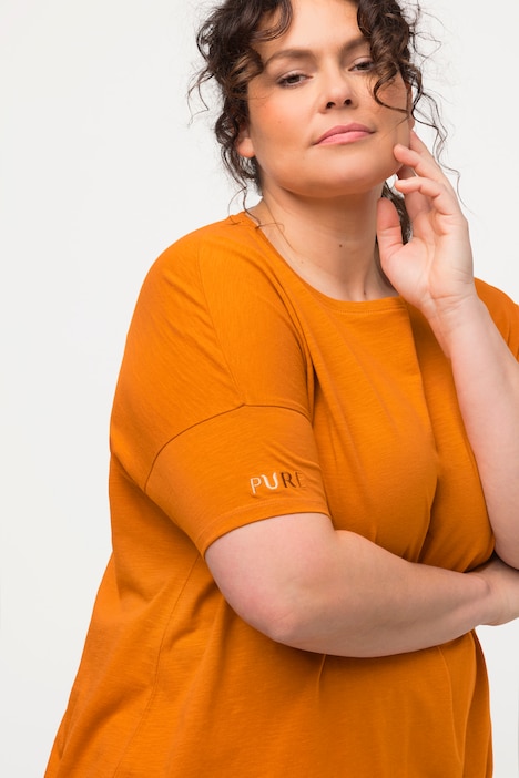 T-Shirt, Saumband, Rundhals, Halbarm, Biobaumwolle
