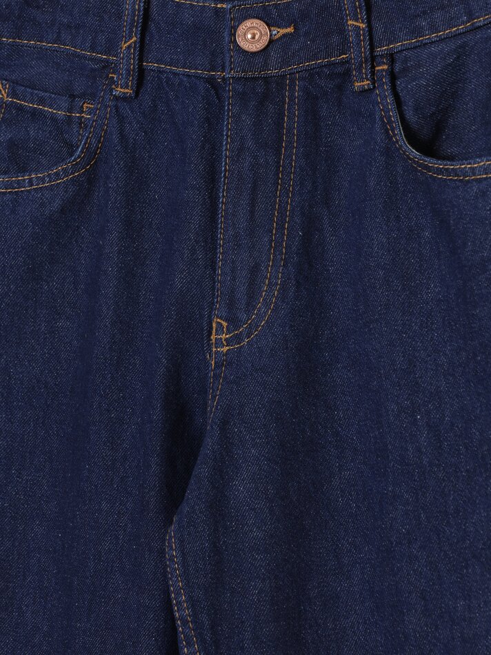 Calça jeans reta - Azul marinho