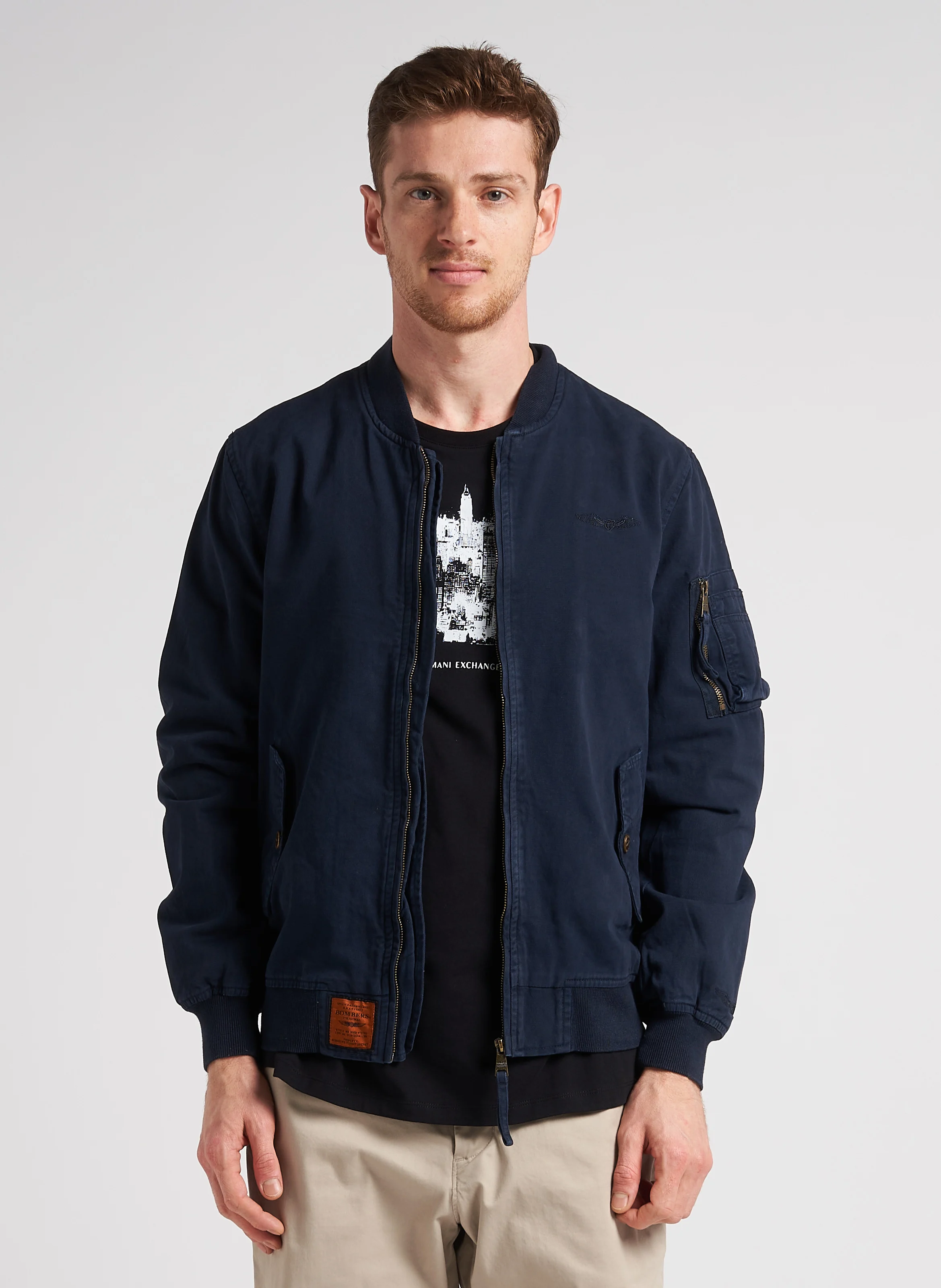 MAC - Bomber droit en coton | Bleu