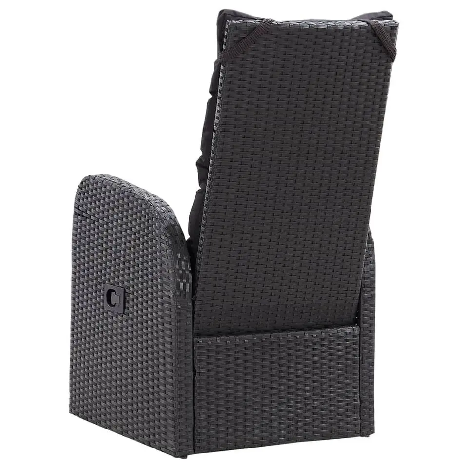 vidaXL - Zitstoel - Zwart - Poly rattan - 2 stuks