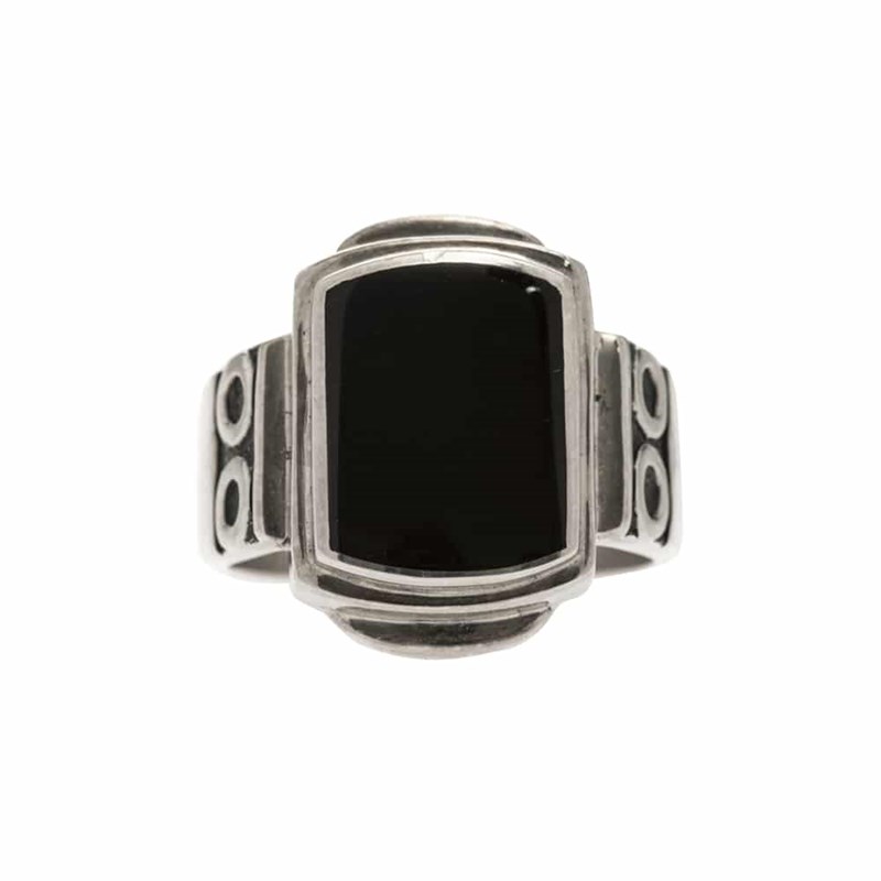 Chevalière Homme Onyx Originale Argent