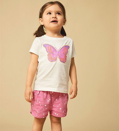 Name It T-shirt - NmfHanne - 2 pak - Dark Sapphire m. Glitter