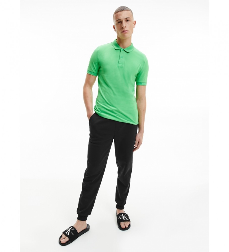 Chinelo de dedo Calvin Klein Jeans preto com monograma