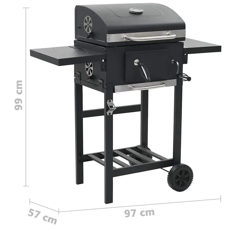 vidaXL - Barbecue - Zwart - Staal