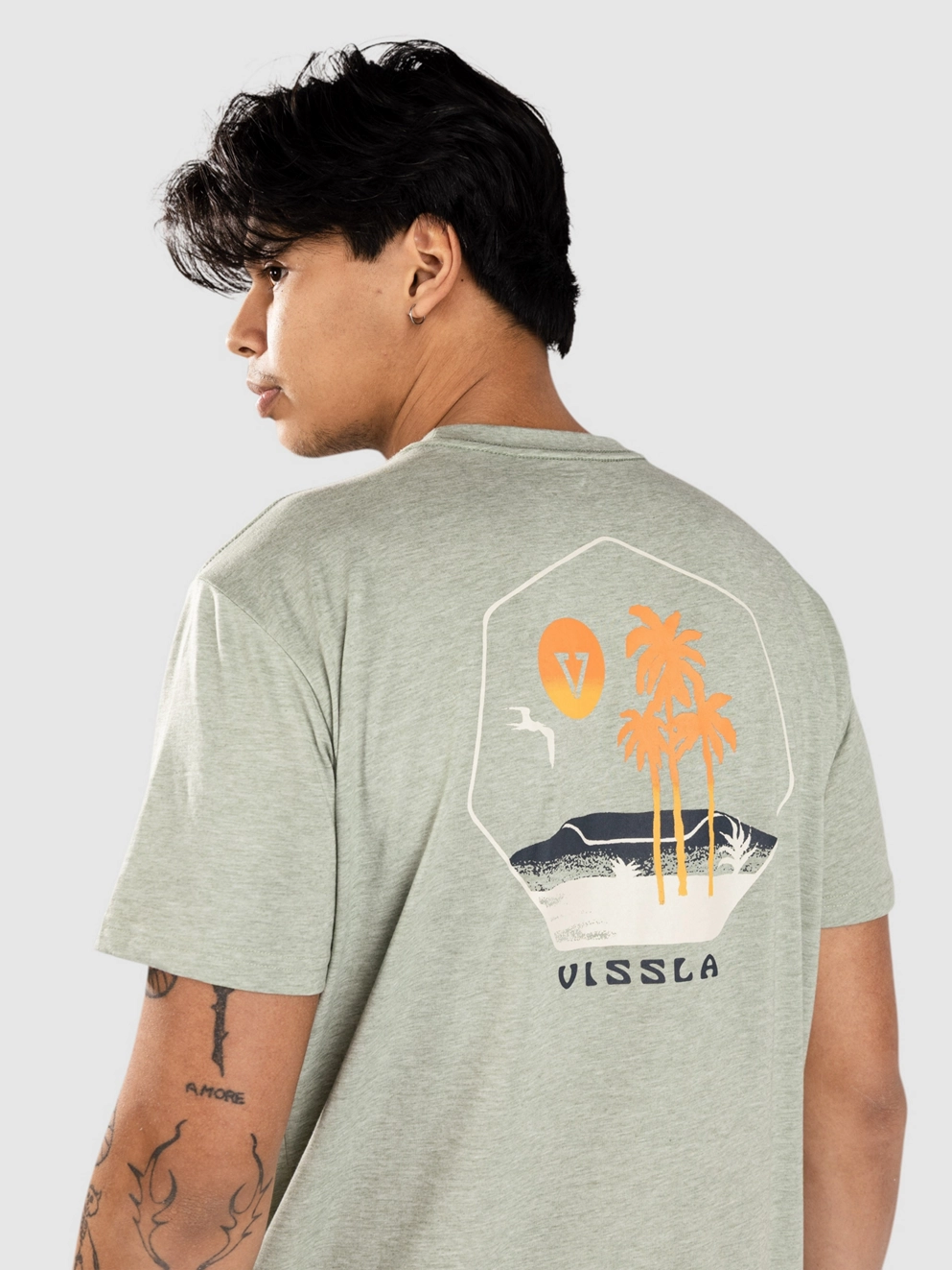 Vissla Tres Palmas Comp Lite Eco Drirelease T-Shirt light sage heather